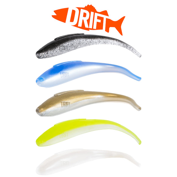 Drift Shoal Stick Pack of 4 plus 2 Hooks Saltwater Lures Seabass Free Postage