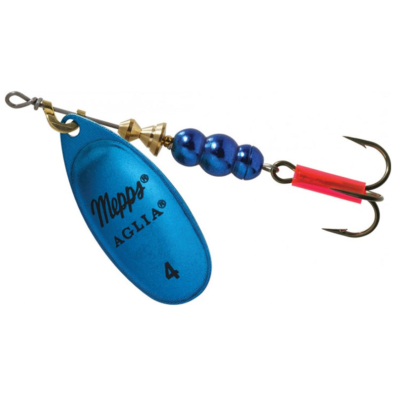 Mepps Aglia Platinum Spinner/Lure Size 4 Blue Red Pike Perch Trout