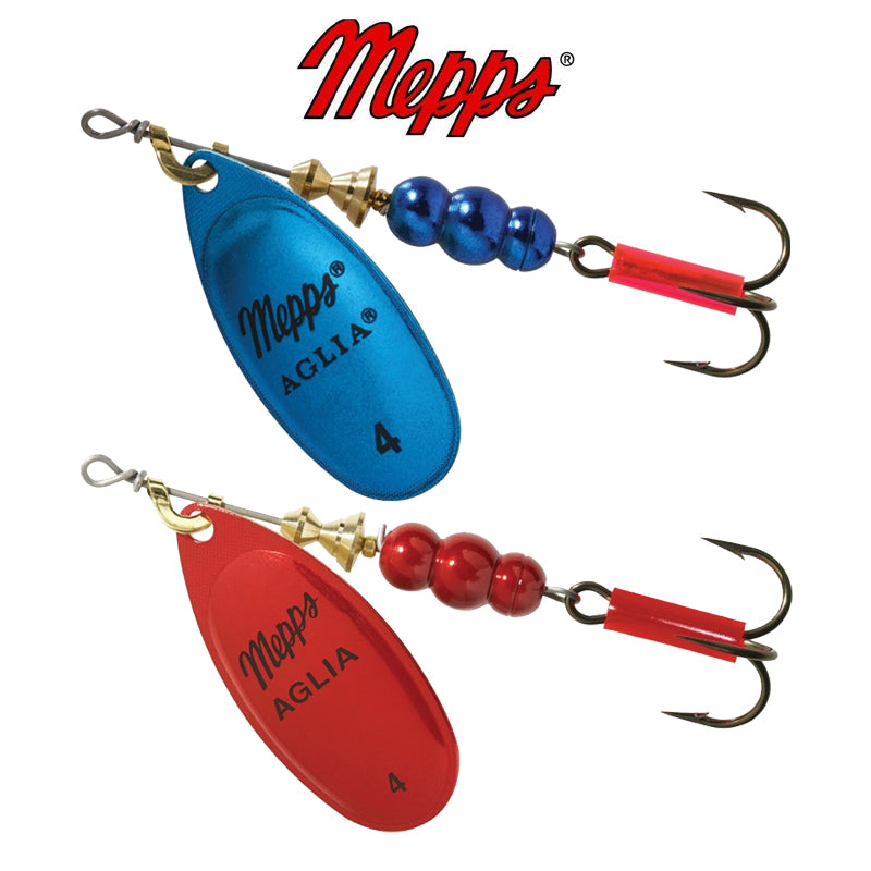 Mepps Aglia Platinum Spinner/Lure Size 4 Blue Red Pike Perch Trout