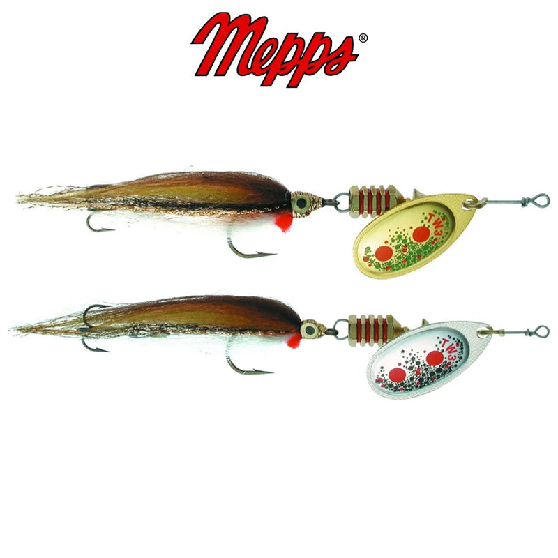 Mepps Aglia Streamer Spinner/Lure Size 2-3 Gold Silver Pike Perch Trout